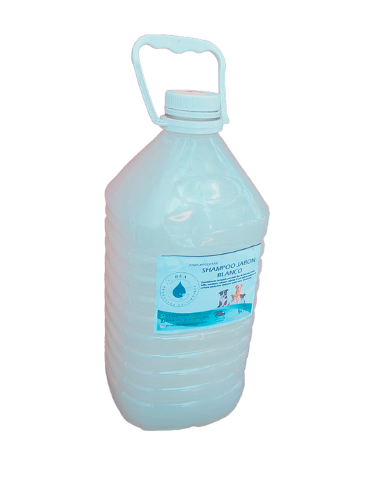 Bidon de Shampoo Jabon Blanco para Mascotas 5 Litros