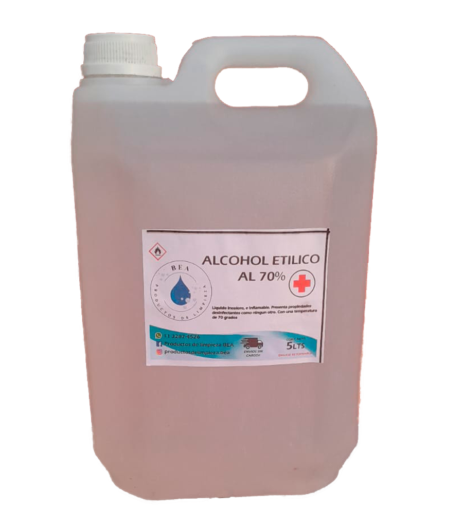 BIdón de Alcohol Etilico al 70% 5 Litros