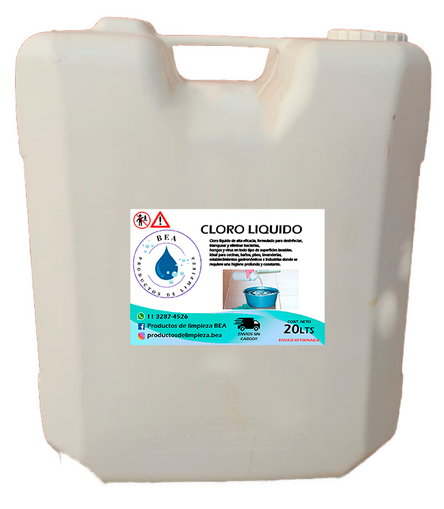 Bidón de Cloro Liquido 20 Litros