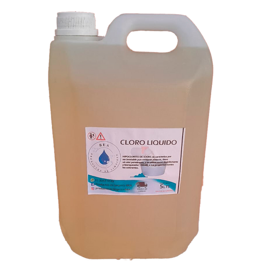 Bidón de Cloro Liquido 5 Litros