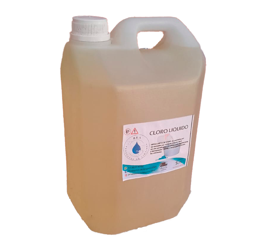 Bidón de Cloro Liquido 5 Litros