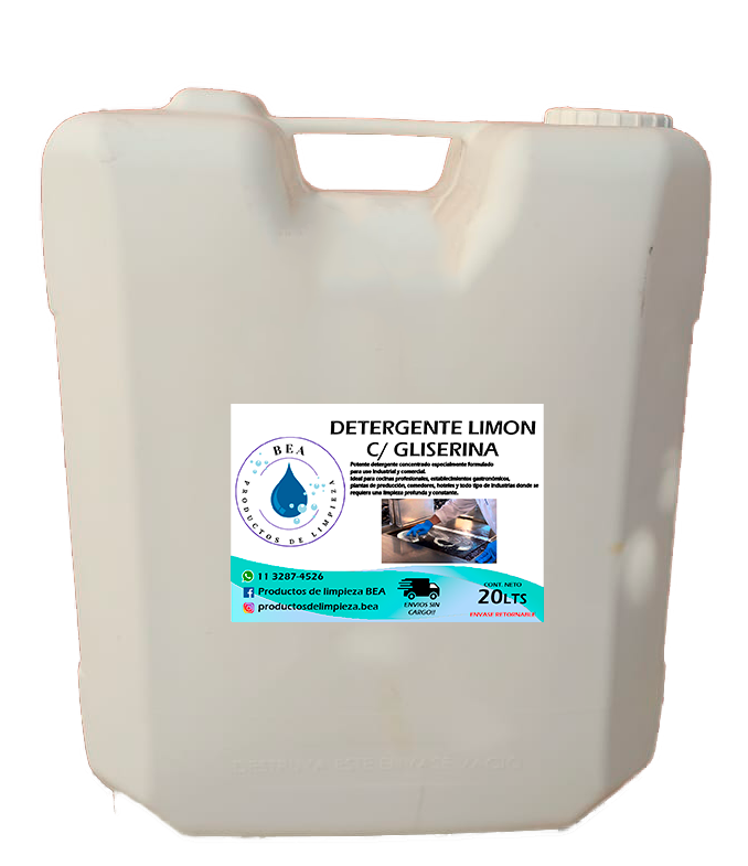 Bidón de Detergente T/ LIMÓN con Gliserina 20 LITROS