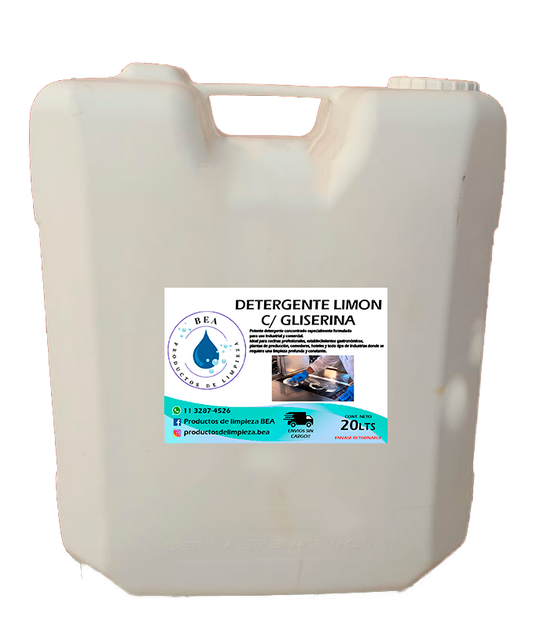 Bidón de Detergente T/ LIMÓN con Gliserina 20 LITROS
