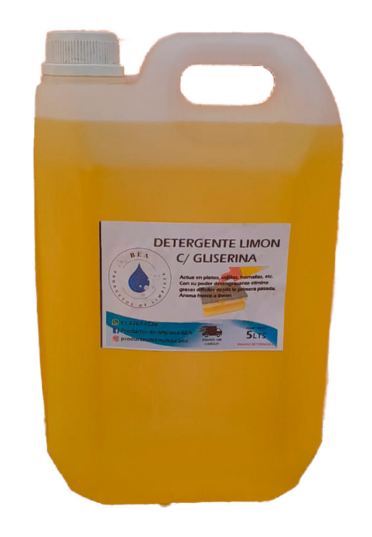 Bidón de Detergente T/ LIMÓN con Gliserina 5 Litros